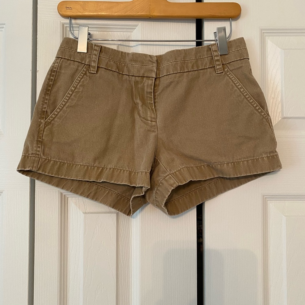 J. Crew High-Waist Casual Shorts in Khaki